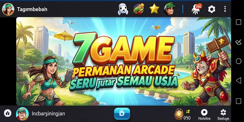Tampilan gameplay 7GAME yang penuh warna dan menarik.