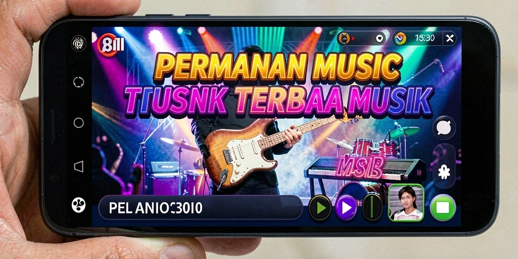 Tampilan gameplay menampilkan pemain menikmati pengalaman musik.