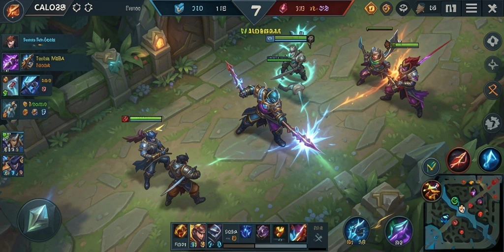 Tampilan action gameplay epik dalam pertempuran tim di CALO288.