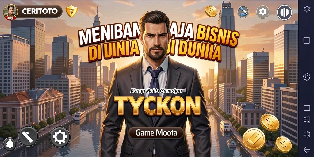 Screenshot CERITOTO menampilkan gameplay seru di dunia bisnis Tycoon.