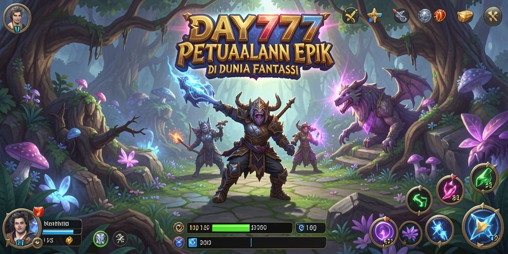 Tampilan gameplay menarik dalam dunia RPG yang penuh warna.