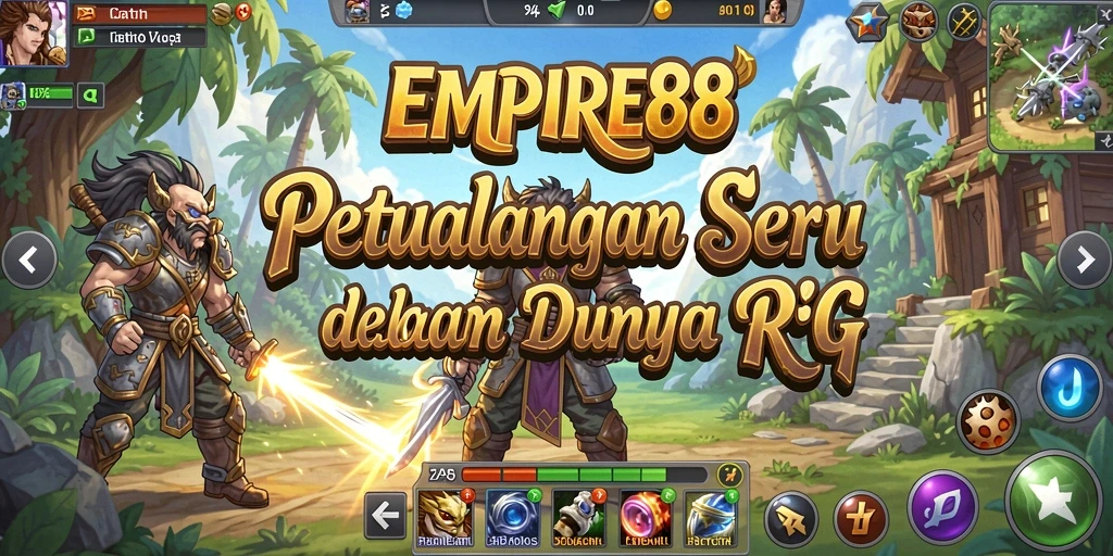 Screenshot utama EMPIRE88 menampilkan aksi seru dalam gameplay RPG.