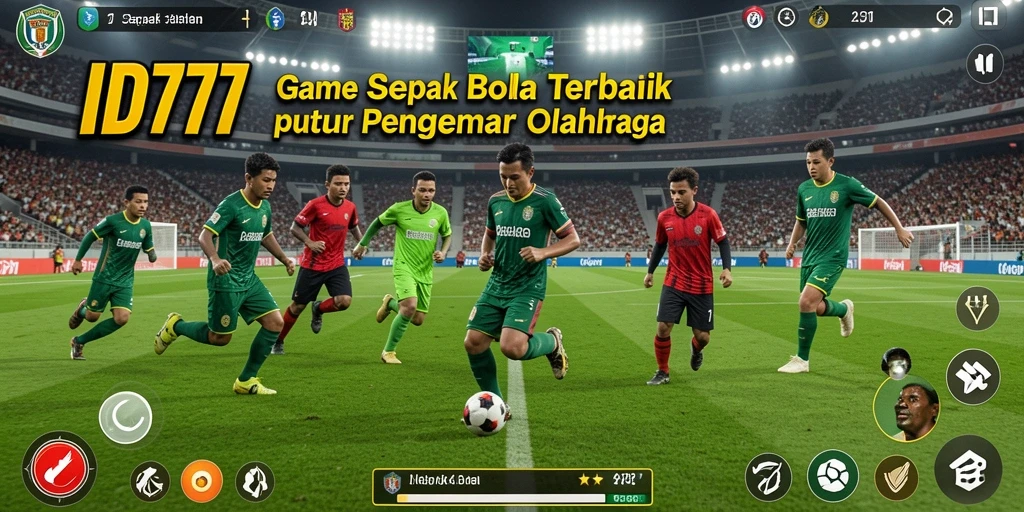 Gameplay mendebarkan di lapangan sepak bola.