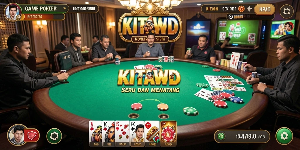 Screenshot KITAWD menampilkan suasana seru permainan poker.