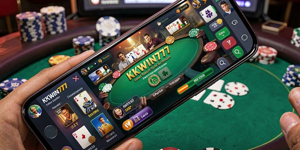 Screenshot KKWIN777 menunjukkan aksi seru permainan Poker yang mendebarkan.