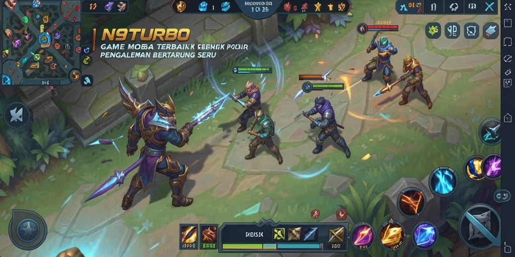 Tampilan pertempuran seru dalam gameplay N9TURBO.