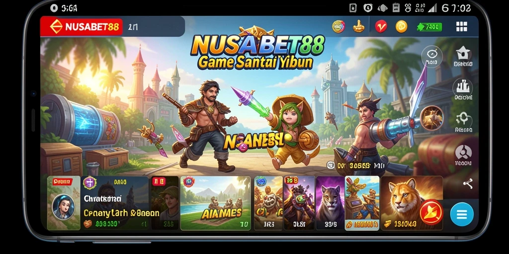 Tampilan gameplay NUSABET88 yang penuh warna dan menarik.
