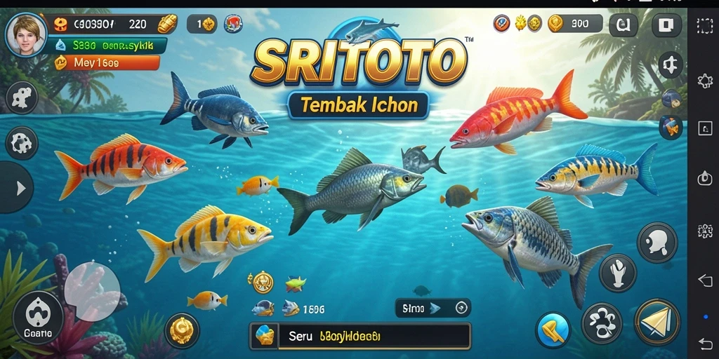 Screenshot SRITOTO menampilkan aksi seru menembak ikan.