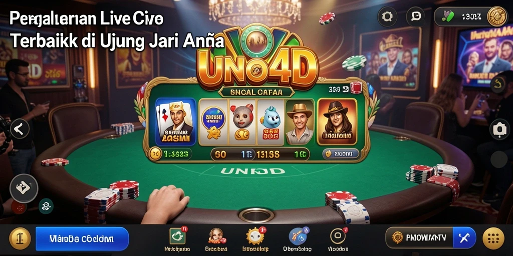 Tampilan menarik dari gameplay Live Casino di UNO4D